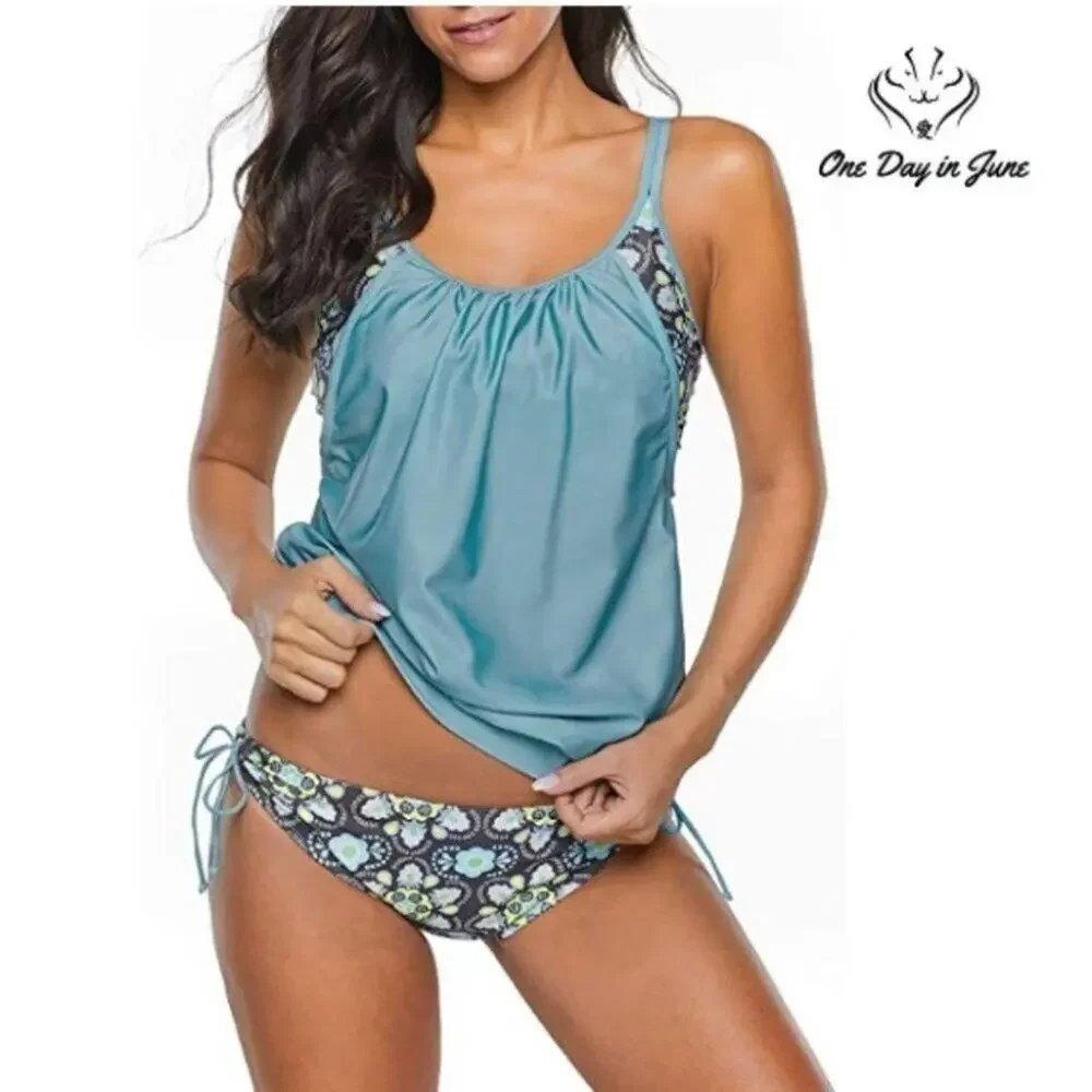 Century Star Floral Padded Tank Top Bikini Size L